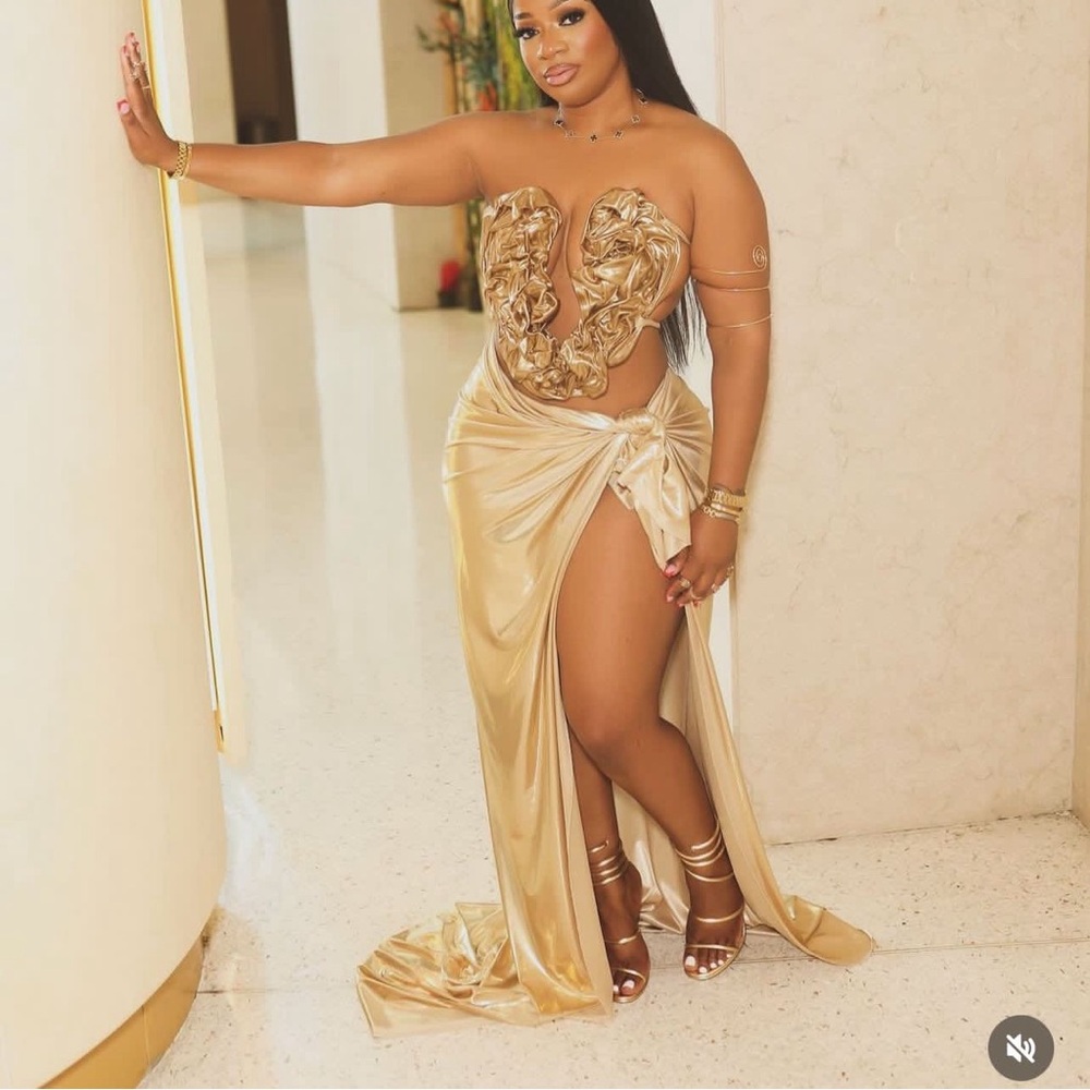 Gold Resin Corset Top and maxi skirt set (L/XL)
